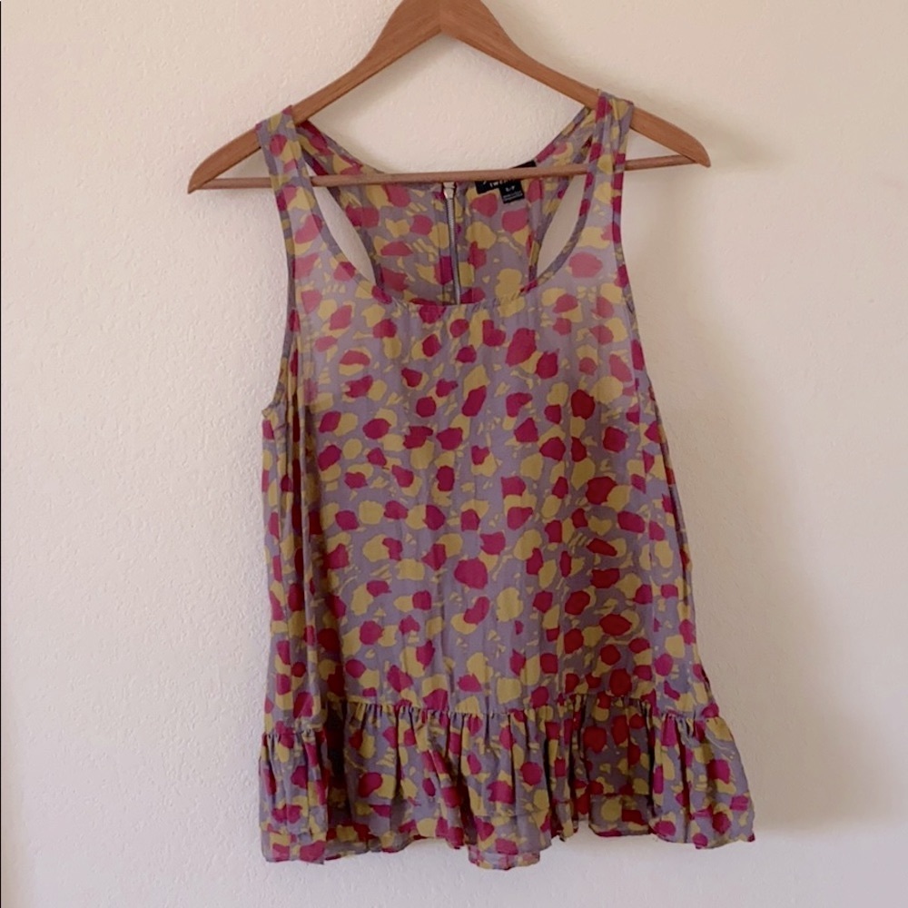 Printed Silk Tank Blouse